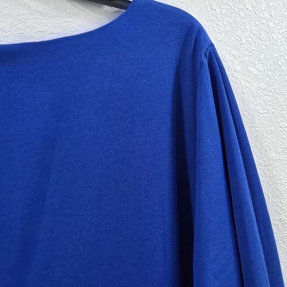 CeCe Qomens 3/4 Sleeve Moss Crepe Dress Blue Size 24W. - Picture 11 of 16
